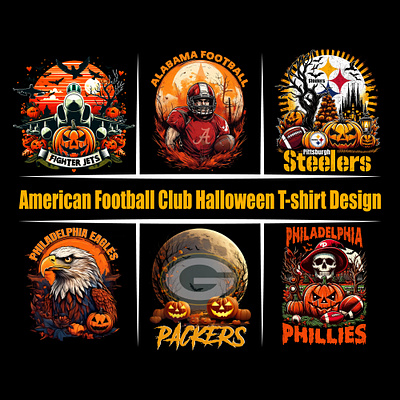 American football club Halloween tshirt design football club graphic design halloween halloween tshirt illustration seller t shirt t shirt design usa club