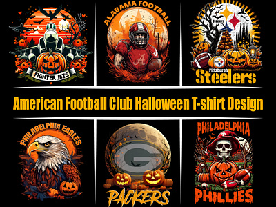 American football club Halloween tshirt design football club graphic design halloween halloween tshirt illustration seller t shirt t shirt design usa club