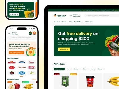 Grocery Shopping - All Product Page | Tazaj Mart ecommerce ecommerce app ecommerce ui focotik food drlivery groceries grocery app grocery delivery grocery shopping grocery store grocery website mobile app online groceries online mart online shop product cart service uiux website