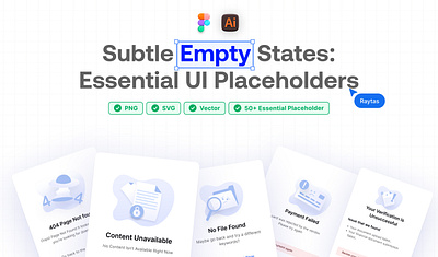 Subtle Empty States: Essential UI Placeholders design illustration ui ux vector vector art