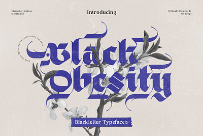 Black Obesity Blackletter Font blackletter design font fonts letteing typeface