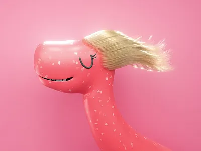 Sauropod with Hair 3d after effects animation c4d cgi cinema 4d design dino dinosaur hair long neck minimal simulation therapod