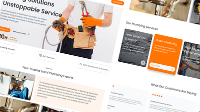 Fixx | Solution for Plumbing Services UX UI Design branding cta design trend hero section landing page local service provider modern plumber plumbing service responsive ui design service tools ui user interface ux ux ui design visual design web ui website design