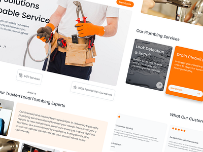 Fixx | Solution for Plumbing Services UX UI Design branding cta design trend hero section landing page local service provider modern plumber plumbing service responsive ui design service tools ui user interface ux ux ui design visual design web ui website design