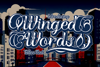 Winged Words – Tattoo Font america blackletter branding font calligraphy font display font edgy font gothic font illustration ink font logo design logo font mexico modern font packaging poster font product design tattoo art tattoo font typography vintage font