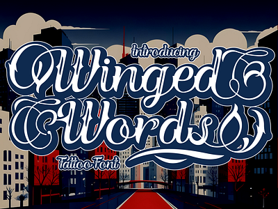 Winged Words – Tattoo Font america blackletter branding font calligraphy font display font edgy font gothic font illustration ink font logo design logo font mexico modern font packaging poster font product design tattoo art tattoo font typography vintage font