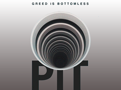 Banner: The Bottomless Pit of Greed awareness bottomless conceptual art consumption darkside depth desire emptiness endless greed human nature introspection life lessons materialism minimalism moral values self reflection visual metaphor void warning