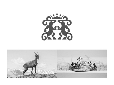 Mythical Goat Heraldry ready-made logo for sale 3d anhdodes animation branding design graphic design illustration logo logo design logo designer logodesign minimalist logo minimalist logo design motion graphics ui