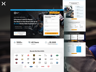 Car Repair Landing Page automotive branding car repair landing page car service design dribbble shot landing page landing page design landingpage lead generation repair service ui ux vehicle collision repair vehicle repair