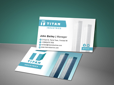 Business Card Design advertisement architecture branding business business card call card contractor corporate design digital marketing engineer graphic design industrial logo marketing promotional real estate social media titan