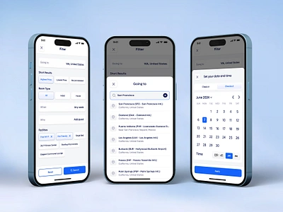 Booking App Filter Options and Date Selection app design booking app calendar interface clean layout date picker easy navigation filter screen interactive design minimalist ui mobile app design mobile experience room type selection search interface travel app user centered design user interface ux design