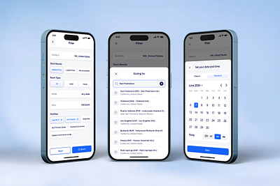 Booking App Filter Options and Date Selection app design booking app calendar interface clean layout date picker easy navigation filter screen interactive design minimalist ui mobile app design mobile experience room type selection search interface travel app user centered design user interface ux design