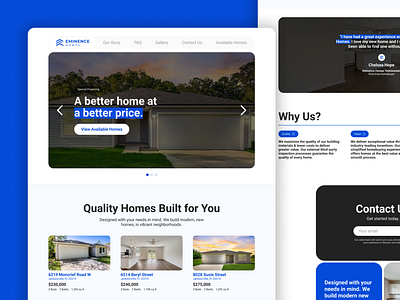 Eminence Homes | Website & Creative Direction brand guidelines branding creative direction design detail page gallery homepage mobile product design product detail real estate responsive responsive design scheduling site map style guide ui ux web website