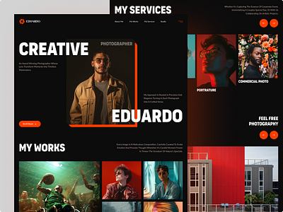 Eduardo - Personal Portfolio Landing Page Website design home page landing page modern personal personal branding photographer photography portfolio portfolio website professional ui ux web web design website website design