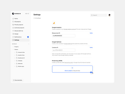 Google Analytics settings — Untitled UI b2b design system drag and drop figma figma design system figma ui kit form google analytics input nav preferences product design saas settings sidenav ui ui design ui kit ui library user interface