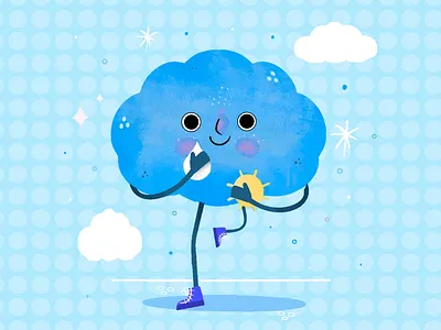 Cloud character animation 2d 2d animation animation character animation motion graphics