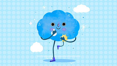 Cloud character animation 2d 2d animation animation character animation motion graphics