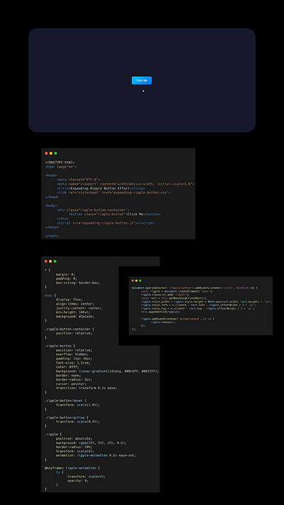 Expanding Button Ripple Effect css design frontenddev frontenddeveloper html htmlcss webdeveloper webdevelopment website