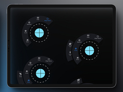 Radial Menu action dashboard design dockbar folderbar friend hostile itemmenu location map mapmanagement menu radialmenu swiperadialmenu tablet tabletuserinterface topbar ui uxdesign wardashboard