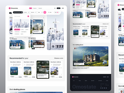 Omostate - Real estate website design - Listing page agent apartment business design home interface landing page real estate agency real estate landig page real property realestate realty stay ui user interface ux web webdesign website