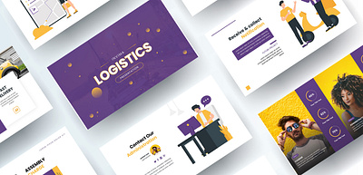 Logistic Presentation Template Design clean design design design strategy educational slides google slides design google slides template illustration marketing presentation presentation layout ui