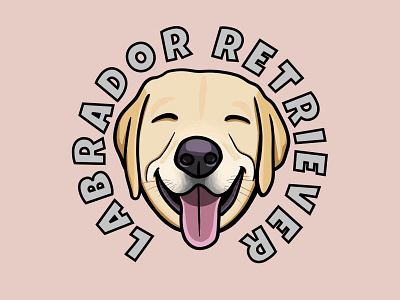 Happy Labrador Retriever Logo animal cute digital illustration dog dog art dog icon dog illustration dog logo funny happy illustration illustration art kawaii labrador retriever logo pet playful puppy retriever smile