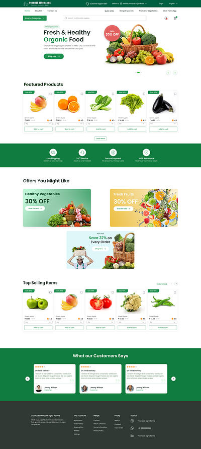 Promode Agro Farms agriculture ui design farm ui farmlandingpage fruits and vegetable ui landing page organic ui