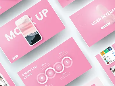 Pink Gadget Presentation Template branding creative sales presentation design strategy sleek powerpoint