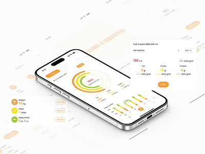Food and Health Tracker App calories food tracker health inspiration mobile app sport ui design workout