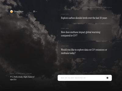ClimateAware ai animation artificial intelligence branding cards climate design global globe gpt greenhouse interaction logo motion nasa serif ui ux weather website