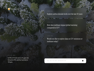 ClimateAware ai animation artificial intelligence branding cards climate design global globe gpt greenhouse interaction motion nasa serif ui ux weather