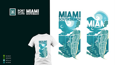 Ports of the world: t-shirt limited collection beach brand branding fashion graphic design illustration logo map map design merch merchandise miami port print print design sea t shirt t shirt design theme park water