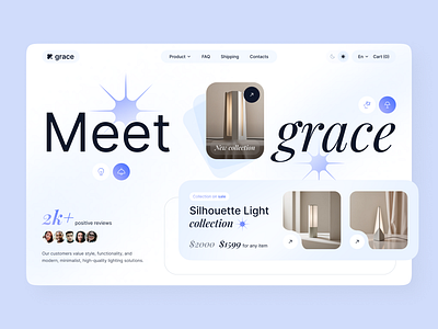 Grace e-commerce home page buy cart design ecommerce flat home landing layo page shop studio ui ux website