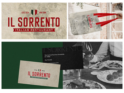 Il Sorrento - Italian Restaurant in New York! brand brand design brand designer brand identity branding brands graphic designer identity italian restaurant logo logo designer logo identity logo maker logos mockups restaurant visual identity