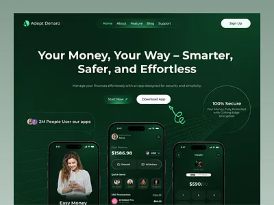 Finance Mobile Website Design banking website finance finance webstie fintech website graphic design hero section landing page ui ux web design web ui webstie