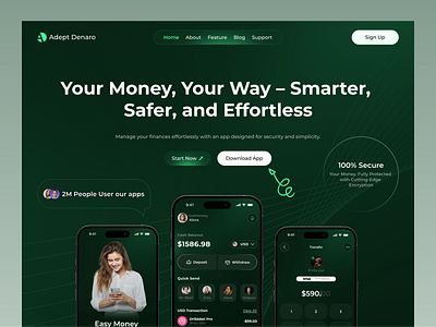 Finance Mobile Website Design banking website finance finance webstie fintech website graphic design hero section landing page ui ux web design web ui webstie