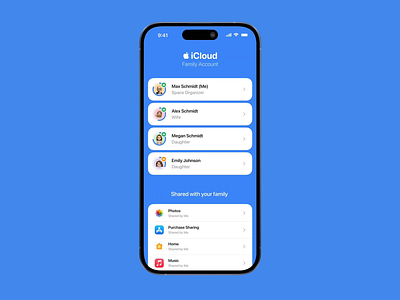 iCloud Accounts app clean design files icloud illustration jitter minimal mobile motion ui ux