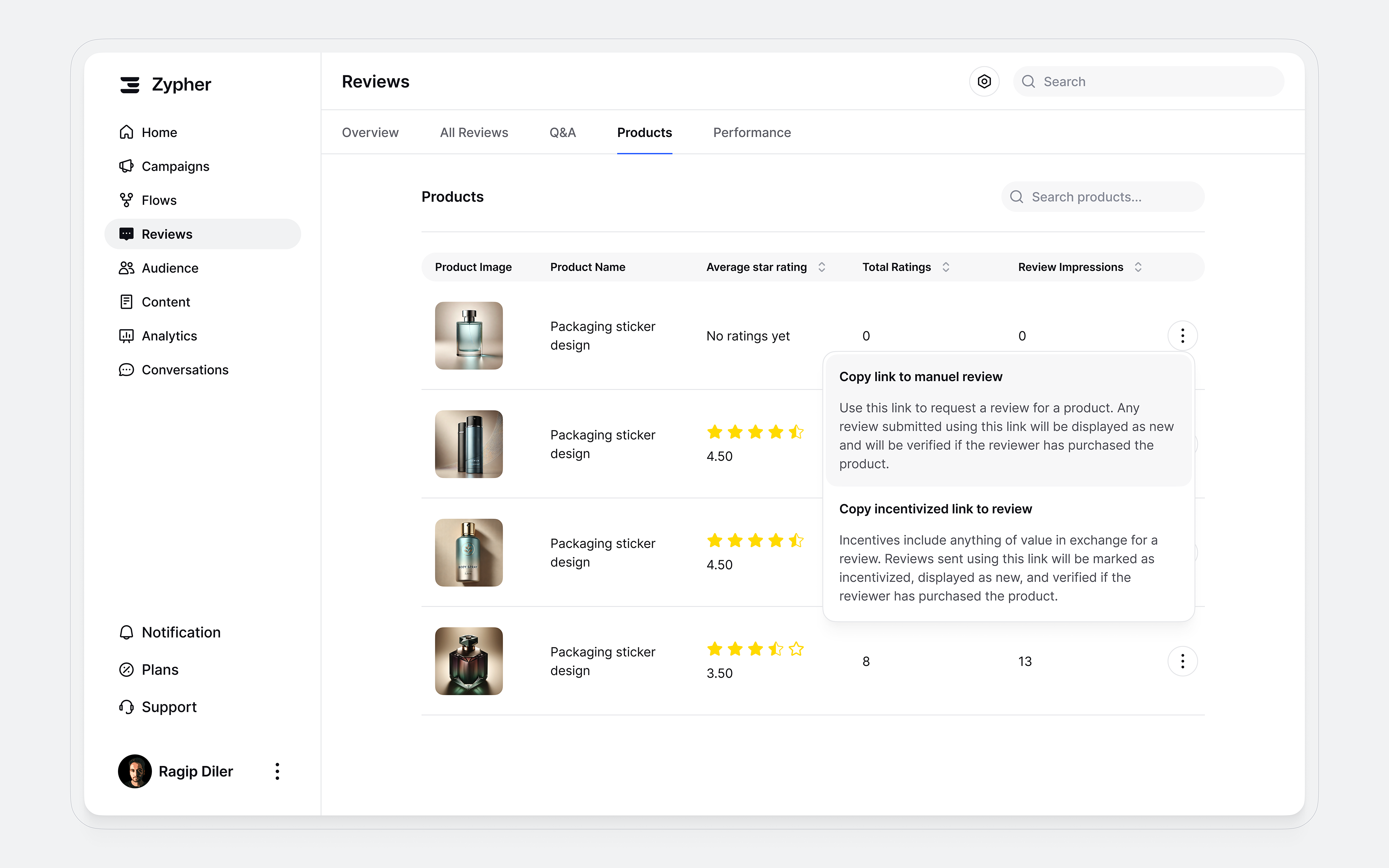 Marketing Automation - Review / Products Page dashboard dashboard ui product design saas ui