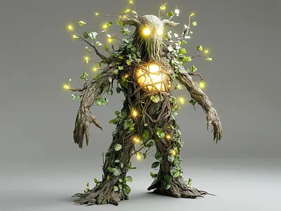 Forest Light Golem 3d 3d modelling blender cgi character design fantasy mystical nature r1n7t0xb