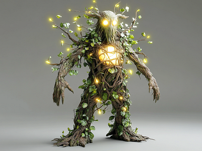 Forest Light Golem 3d 3d modelling 65ul3r9 blender cgi character design fantasy mystical nature