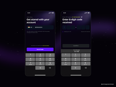 Login/Signup - Mobile App app dark mode form login mobile onboarding otp password register sign in signin signup ui user experience user interface ux verification