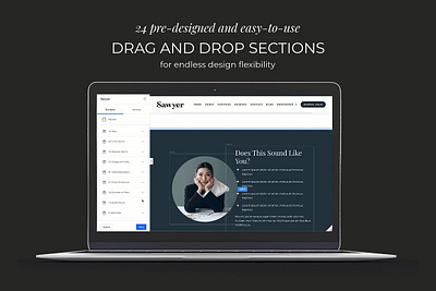 Sawyer Kajabi Theme Template Design clean template clean theme coach website coaching template elegant template elegant theme landing page landing page design landing page template sales page sales page template website design