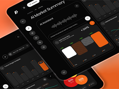 AI-Powered Market Insights Dashboard ai ai dashboard ai insights ai mobile app artificial intelligence dashboard dashboard design data analytics tech tech innovation ui