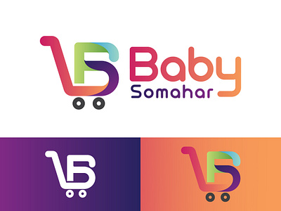 Baby shop logo baby shop logo brand logo branding bs letter logo cart logo graphic design logo motion graphics shop logo shopping cart shopping logo ui