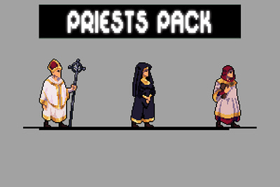 Priest Pixel Art Character Sprite Sheets Pack 2d asset assets character fantasy game game assets gamedev illustration indie game medieval npc pixel pixelart pixelated priest rpg sprite spritesheet spritesheets