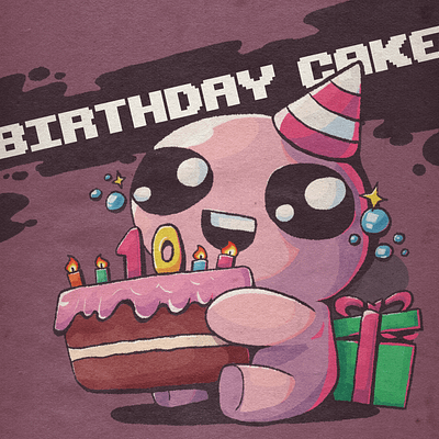 BIRTHDAY CAKE anniversary birthday design digital art edmund mcmillen illustration newgrounds nicalis tboi the binding of isaac videogame