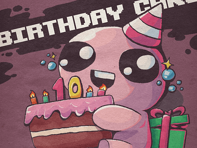 BIRTHDAY CAKE anniversary birthday design digital art edmund mcmillen illustration newgrounds nicalis tboi the binding of isaac videogame