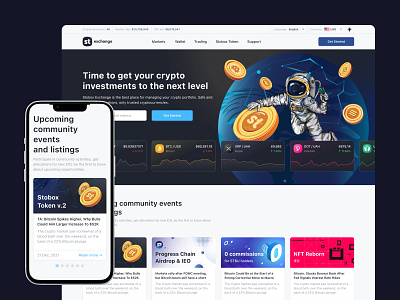 Crypto Exchange Website blockchain blockchain design crypto crypto landing page crypto platform crypto wallet crypto website cryptocurrency cryptoweb finance finance app landing page payment platform payments tokens transactions website design