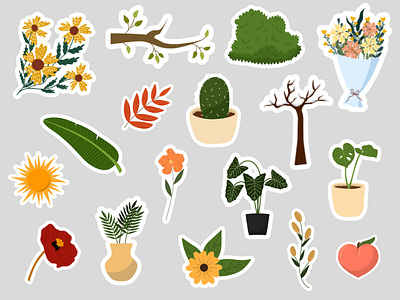 Nature Elements Clipart 2d clean graphics clipart digital art digital illustration elements graphic design illustration nature illustration sticker vector art vector graphics