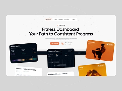 Health Tracking Website analytics cardio charts crossfit fitness design health fitness health tracker healthcare healthy mental health personal trainer sport startup statistic tracker training user interface workout